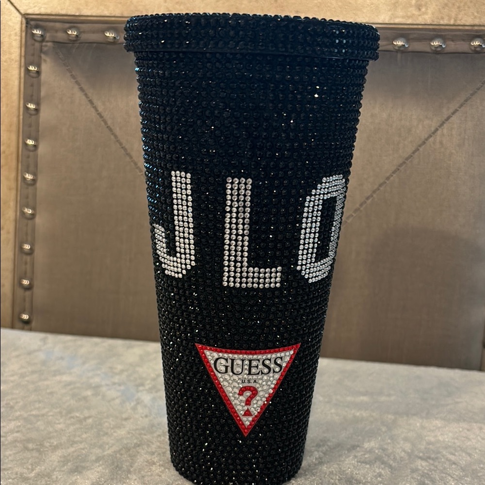Guess Black and White Rhinestone Tumbler